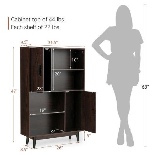 Sideboard Storage Cabinet with Door Shelf-Espresso at Set Shop and Smile