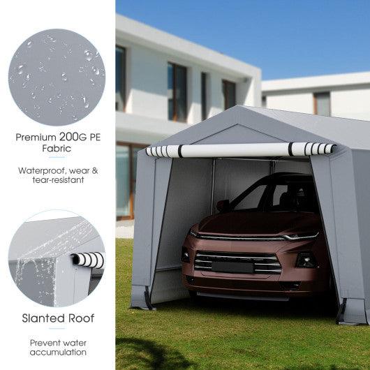 10 x 16/10 x 20 Feet Outdoor Heavy-Duty Carport with 2 Doors-10 x 20 ft at Set Shop and Smile