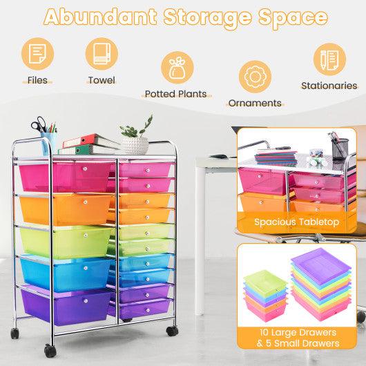 15 Drawers Rolling Storage Cart Organizer at Set Shop and Smile