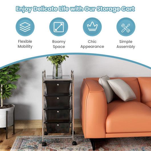 4 Drawers Metal Rolling Storage Cart at Set Shop and Smile