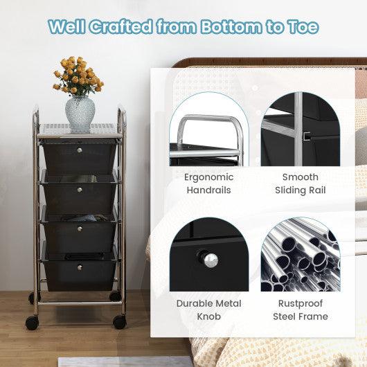 4 Drawers Metal Rolling Storage Cart at Set Shop and Smile