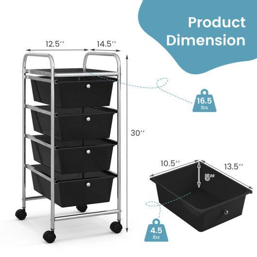 4 Drawers Metal Rolling Storage Cart at Set Shop and Smile