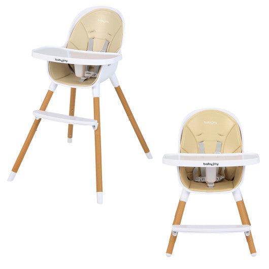 4-in-1 Convertible Baby High Chair Infant Feeding Chair with Adjustable Tray-Beige at Set Shop and Smile