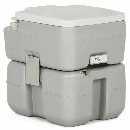 5.3 Gallon Portable Travel Toilet with Piston Pump Flush at Set Shop and Smile
