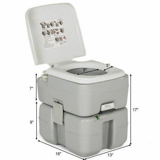 5.3 Gallon Portable Travel Toilet with Piston Pump Flush at Set Shop and Smile