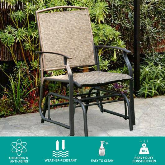 Steel Frame Garden Swing Single Glider Chair Rocking Seating at Set Shop and Smile