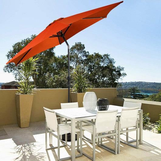 10ft 3 Tier Patio Umbrella Aluminum Sunshade Shelter Double Vented without Base-Burgundy at Set Shop and Smile