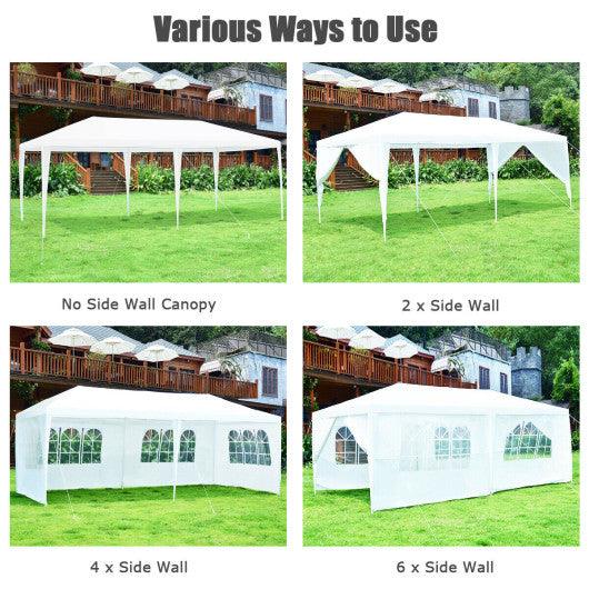 10 x 20 Feet 6 Sidewalls Canopy Tent with Carry Bag-White at Set Shop and Smile