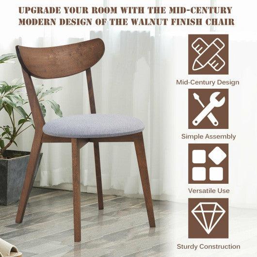 Set of 2 Dining Chairs Upholstered Curved Back Side at Set Shop and Smile