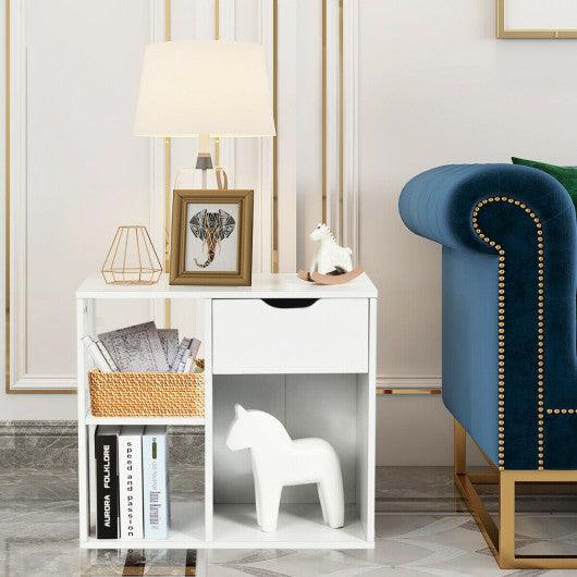 3-Tier Side Table with Storage Shelf and Drawer Space at Set Shop and Smile