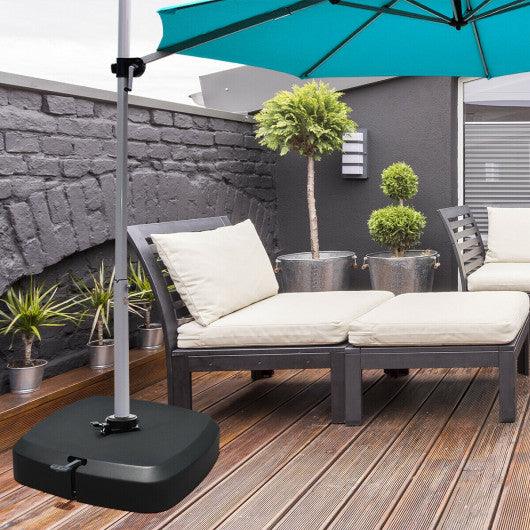 Patio Cantilever Offset Umbrella Base with Wheels for Garden Poolside Deck at Set Shop and Smile
