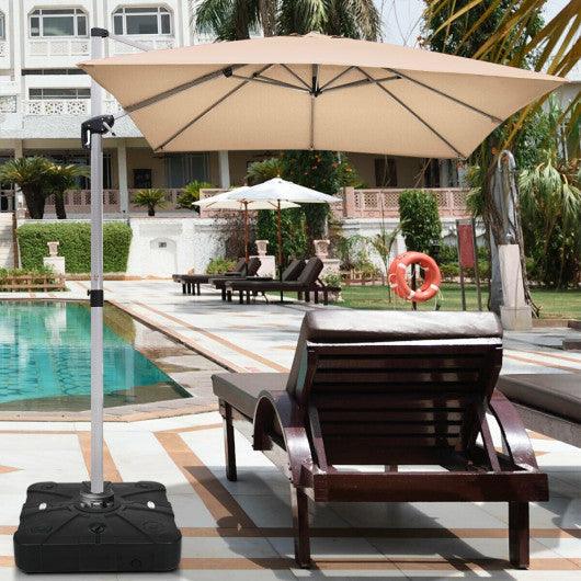 260 lbs Offset Patio Umbrella Base with Wheels Sand Water Filled at Set Shop and Smile