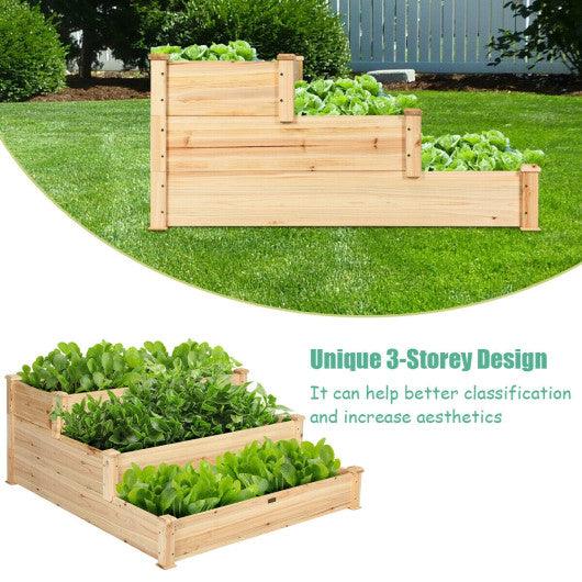 3 Tier Elevated Wooden Vegetable Garden Bed at Set Shop and Smile