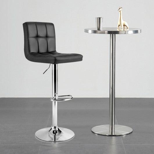 Adjustable Swivel Bar Stool with PU Leather-Black at Set Shop and Smile