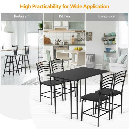5 Pieces Wood Rectangular Dining Table Set at Set Shop and Smile