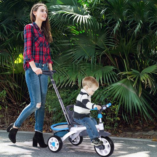 4-in-1 Detachable Baby Stroller Tricycle with Round Canopy -Blue at Set Shop and Smile