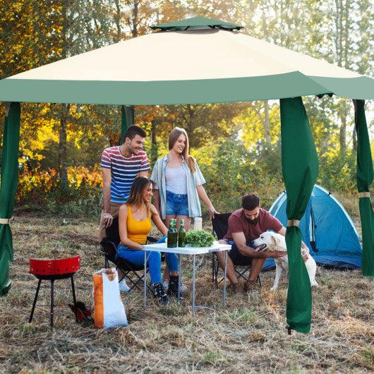 13 Feet x 13 Feet Pop Up Canopy Tent Instant Outdoor Folding Canopy Shelter-Green at Set Shop and Smile