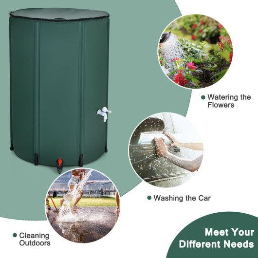 100 Gallon Portable Rain Barrel Water Collector Tank with Spigot Filter at Set Shop and Smile