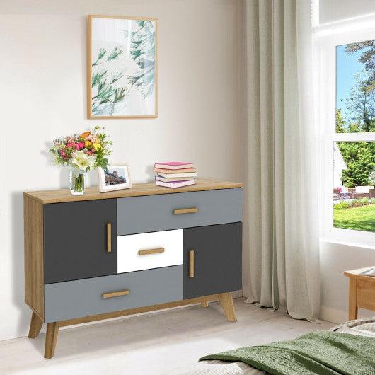 Free-standing Storage Floor Cabinet with 2 Doors and 3 Drawers at Set Shop and Smile