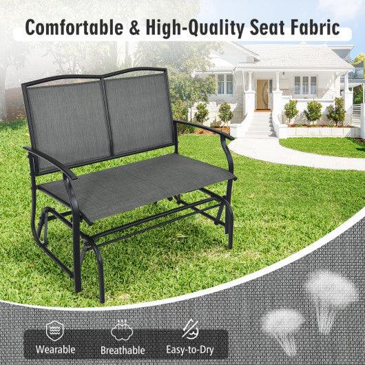 Iron Patio Rocking Chair for Outdoor Backyard and Lawn-Gray at Set Shop and Smile