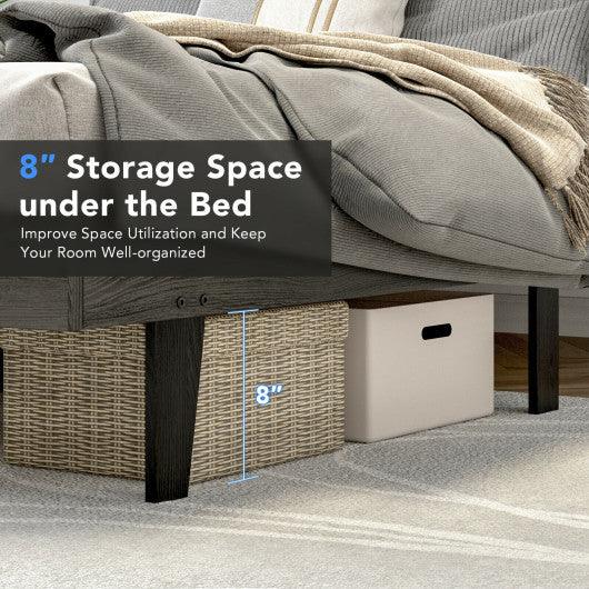 Queen Size Upholstered Bed Frame with Tufted Headboard at Set Shop and Smile