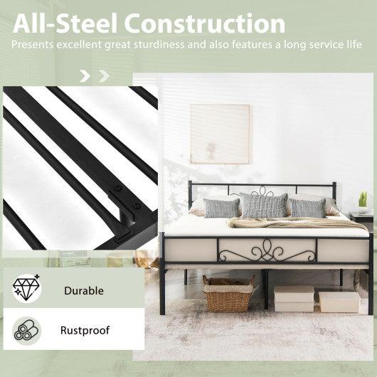 Twin/Full/Queen Size Metal Bed Frame with Headboard and Footboard-Queen Size at Set Shop and Smile