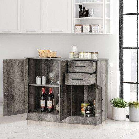 Buffet Storage Cabinet Kitchen Sideboard with 2 Drawers-Gray at Set Shop and Smile