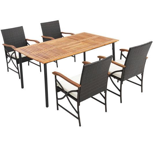 5/7-Piece Outdoor Dining Set with Acacia Wood Table-4-5 Pieces at Set Shop and Smile