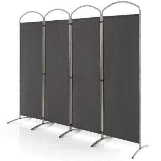 6.2Ft Folding 4-Panel Room Divider for Home Office Living Room -Gray at Set Shop and Smile