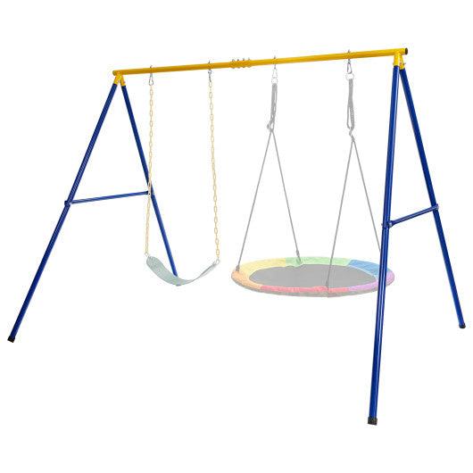 660 LBS Extra-Large A-Shaped Swing Stand with Anti-Slip Footpads-Yellow at Set Shop and Smile