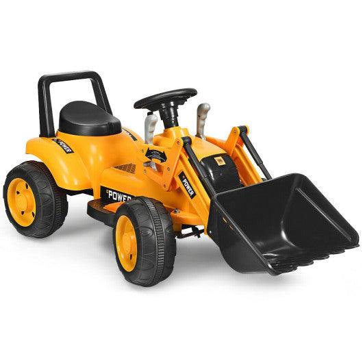 Kids Ride On Excavator Digger 6V Battery Powered Tractor -Yellow at Set Shop and Smile