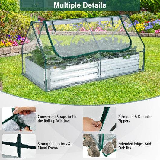 6 x 3 x 3 Feet Galvanized Raised Garden Bed with Greenhouse at Set Shop and Smile