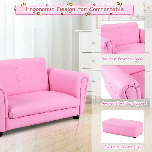 Soft Kids Double Sofa with Ottoman-Pink at Set Shop and Smile