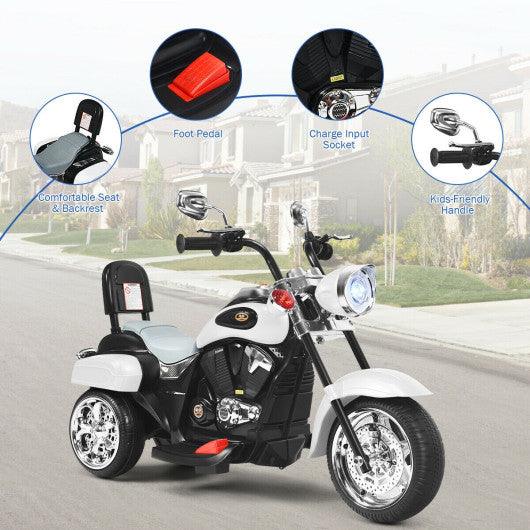 6V 3 Wheel Kids Motorcycle-White at Set Shop and Smile