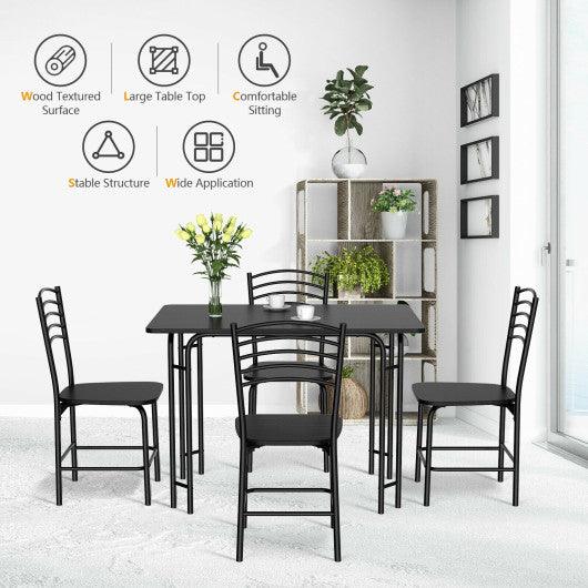 5 Pieces Wood Rectangular Dining Table Set at Set Shop and Smile