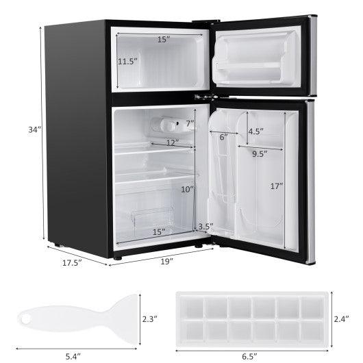 3.2 cu ft. Compact Stainless Steel Refrigerator-Gray at Set Shop and Smile