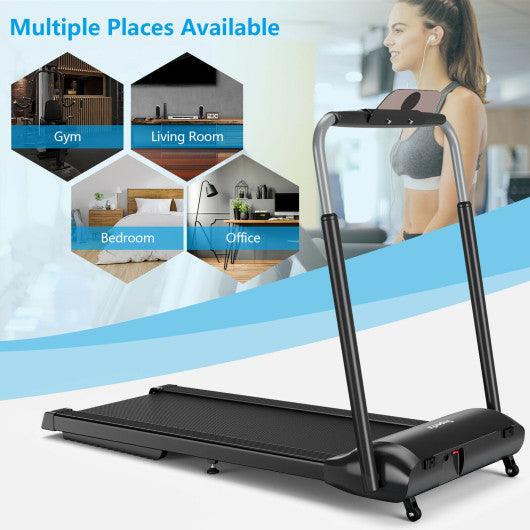 Compact Folding Treadmill with Touch Screen APP Control-Black at Set Shop and Smile