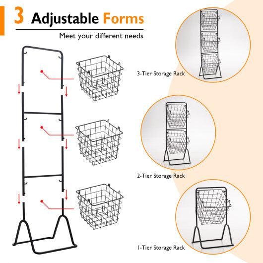 3-Tier Fruit Basket Stand with Adjustable Heights at Set Shop and Smile
