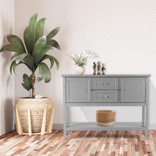 Wooden Sideboard Buffet Console Table with Drawers and Storage-Gray at Set Shop and Smile