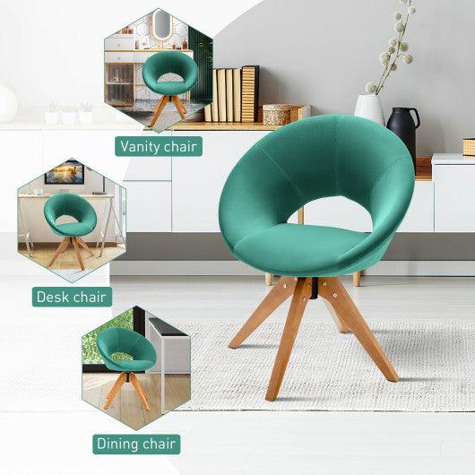 Swivel Accent Chair with Oversized Upholstered Seat for Home Office-Green at Set Shop and Smile
