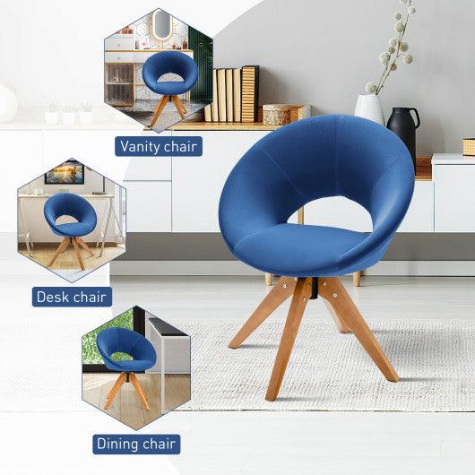 Swivel Accent Chair with Oversized Upholstered Seat for Home Office-Blue at Set Shop and Smile
