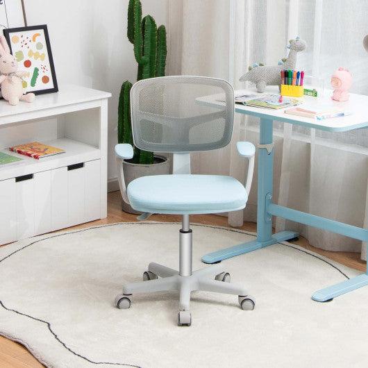 Adjustable Desk Chair with Auto Brake Casters for Kids-Blue at Set Shop and Smile