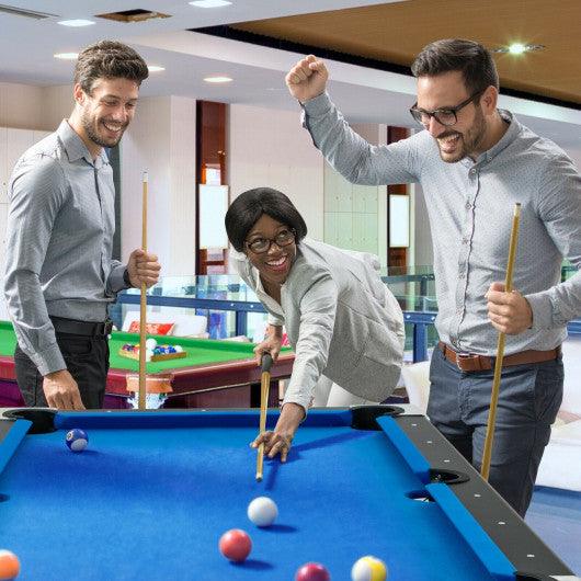 6 Feet Foldable Billiard Pool Table with Complete Set of Balls-Blue at Set Shop and Smile