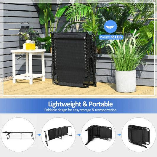 Foldable Recline Lounge Chair with Adjustable Backrest and Footrest-Black at Set Shop and Smile