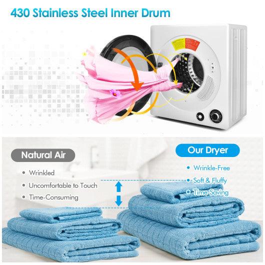 Compact Electric Tumble Laundry Dryer with Stainless Steel Tub-White at Set Shop and Smile