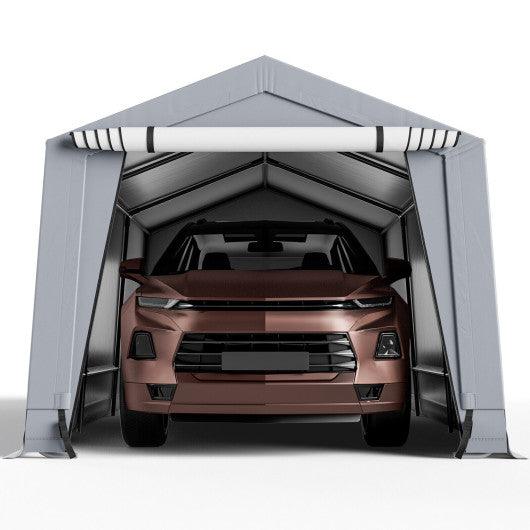 10 x 16/10 x 20 Feet Outdoor Heavy-Duty Carport with 2 Doors-10 x 20 ft at Set Shop and Smile