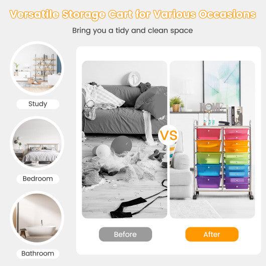 15 Drawers Rolling Storage Cart Organizer at Set Shop and Smile