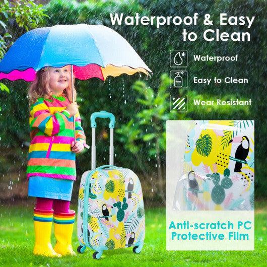 2 Pieces Kid's Luggage Set 12-inch Backpack and 16-inch Rolling Suitcase Travel at Set Shop and Smile