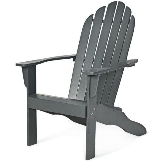 Acacia Wood Outdoor Adirondack Chair with Ergonomic Design-Gray at Set Shop and Smile