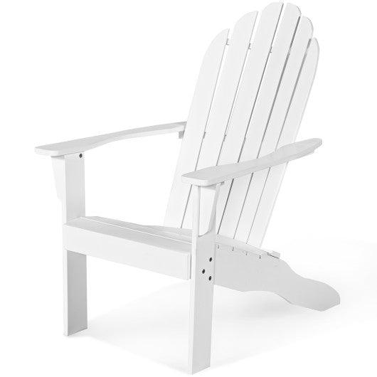 Acacia Wood Outdoor Adirondack Chair with Ergonomic Design-White at Set Shop and Smile